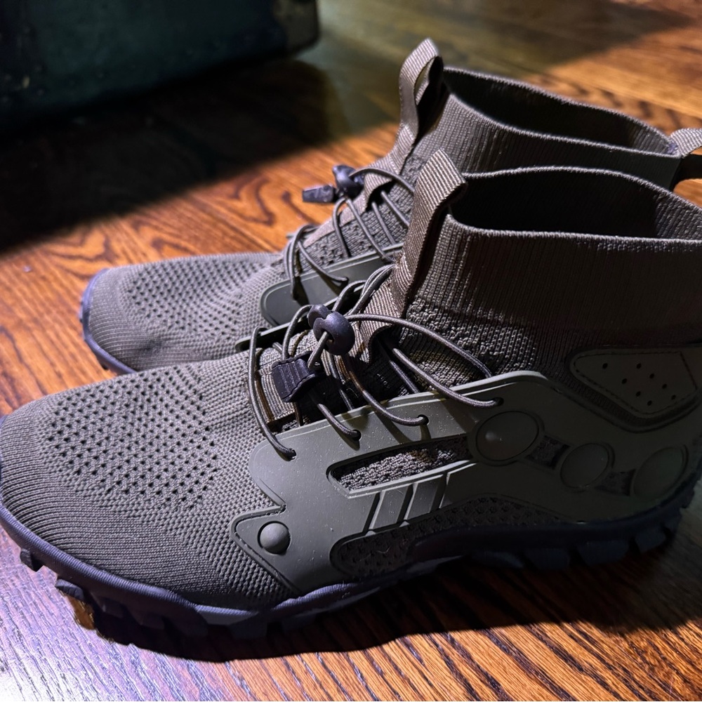 Men's Knit High-Top Athletic Sneakers - Olive